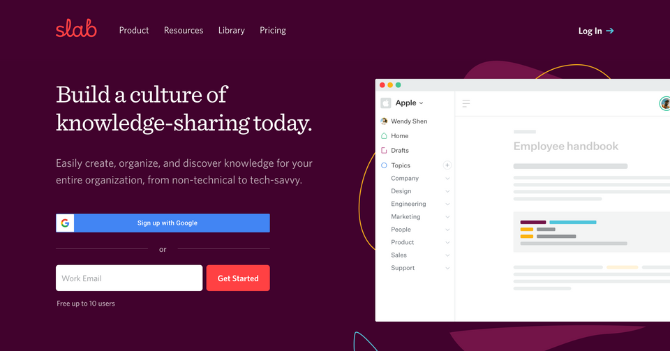Learn by doing, onboarding with knowledge base tool Slab